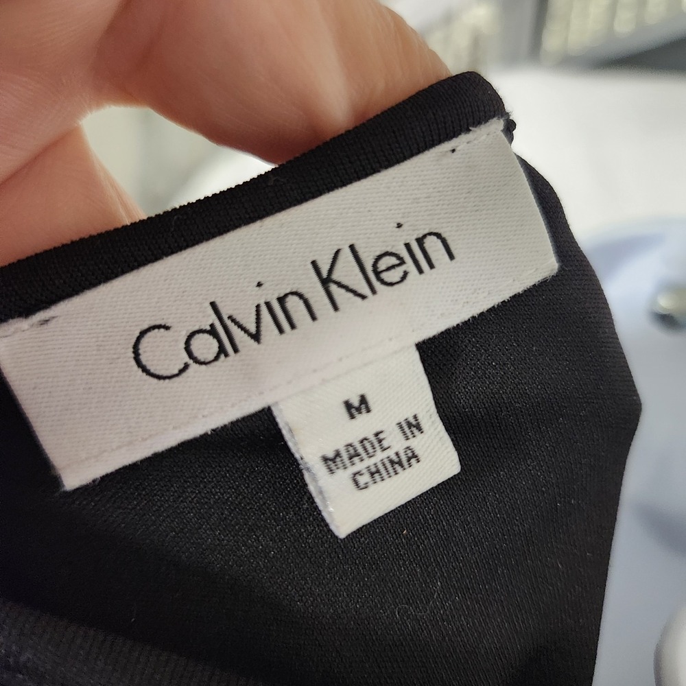 Calvin Klein Velvet Burnout Leopard Print Top Black Gray Long Sleeve M - Picture 5 of 8